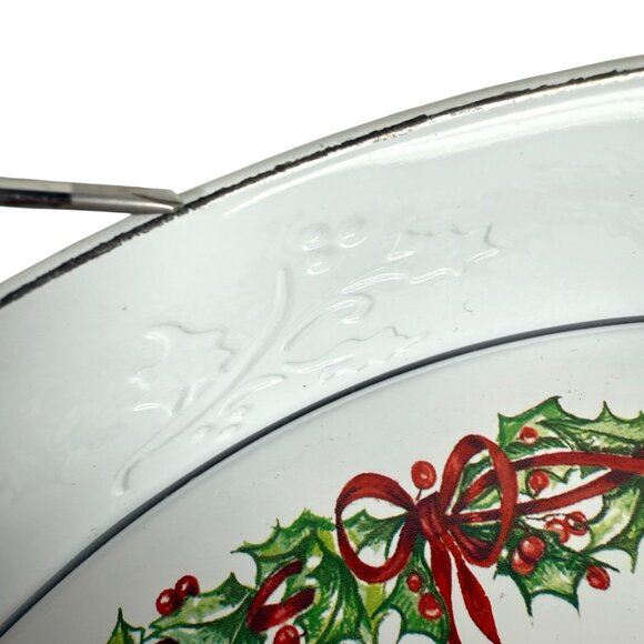 Christopher Radko Holiday Celebrations Oval Christmas Platter Metal 16" x 12" - Picture 8 of 8